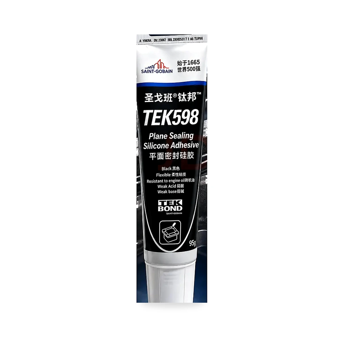 TEK598（钛邦）平面密封硅酮胶 胶管（官方产品图，版权归圣戈班）